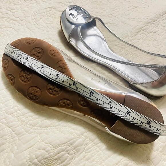 Tory Burch Ballet Flats Womens Size 7.5 Clear Silver Cybercore Futuristic Chrome - Picture 12 of 12